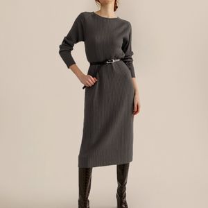 Modern Citizen Ribbed Sweater Dress, Grey, Medium